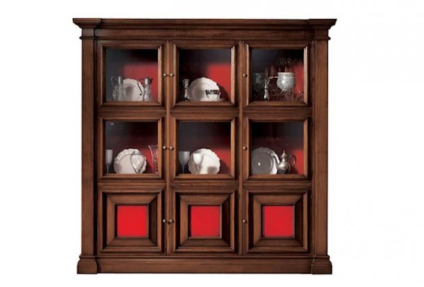 Glass-door cabinet 9 doors L206  