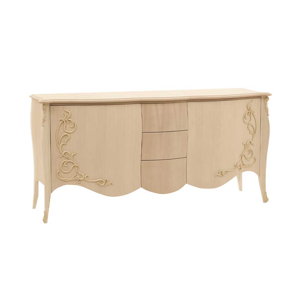 1709G - Credenza sagomata 2 porte con rilievo 3 cassetti