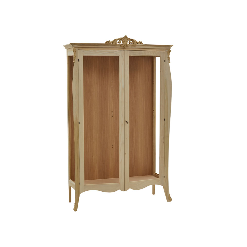 1715G - Vetrina sagomata 2 porte con cimasa