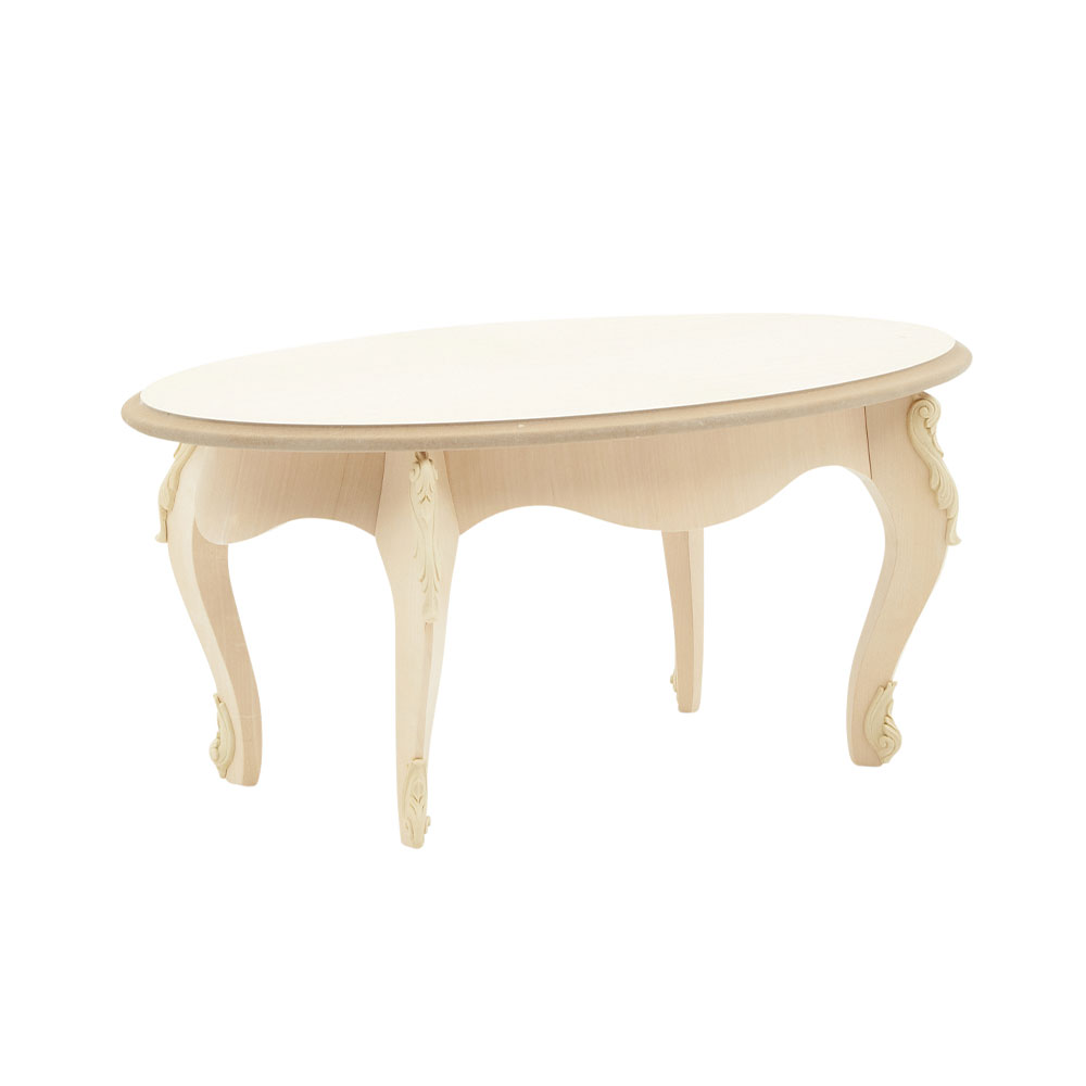 1735GB - Tavolino ovale piano legno