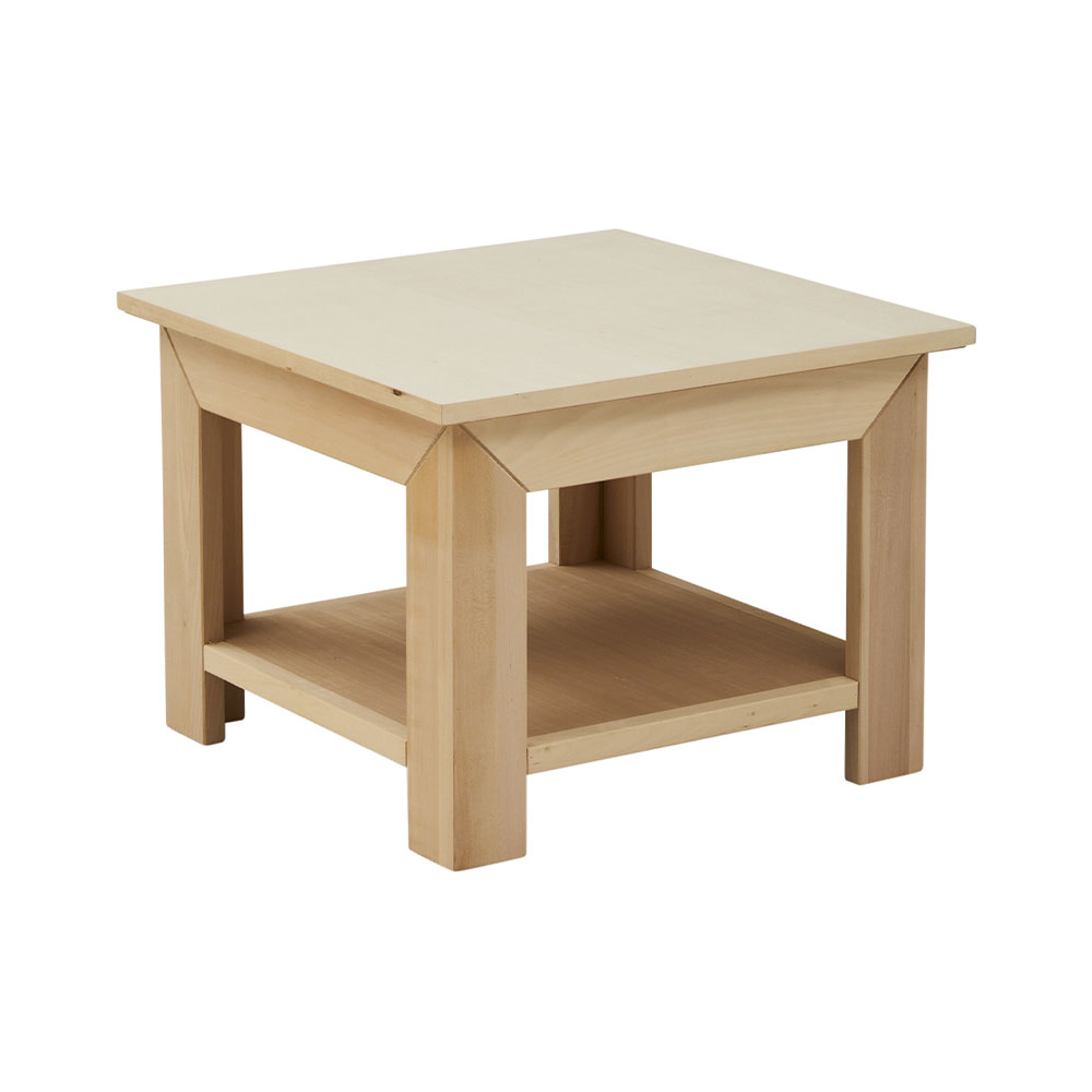 663G - Tavolino quadrato piano legno