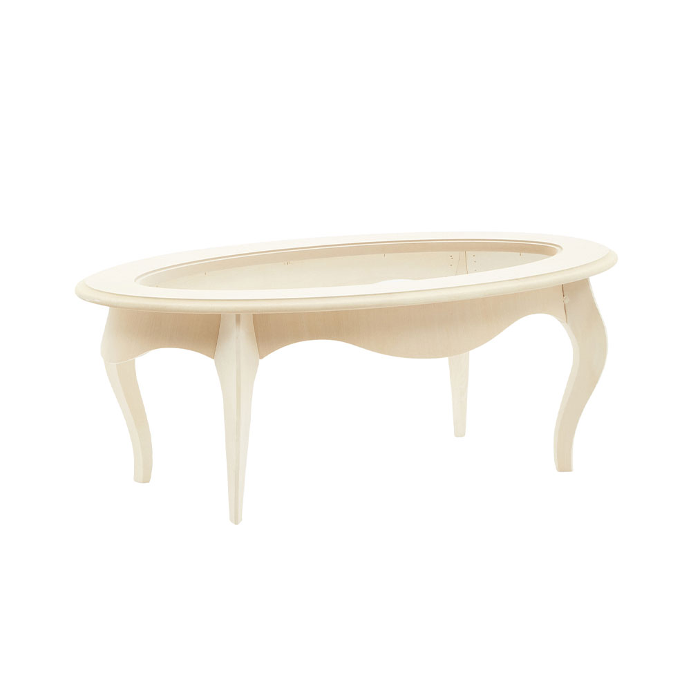 734G - Tavolino ovale piano vetro