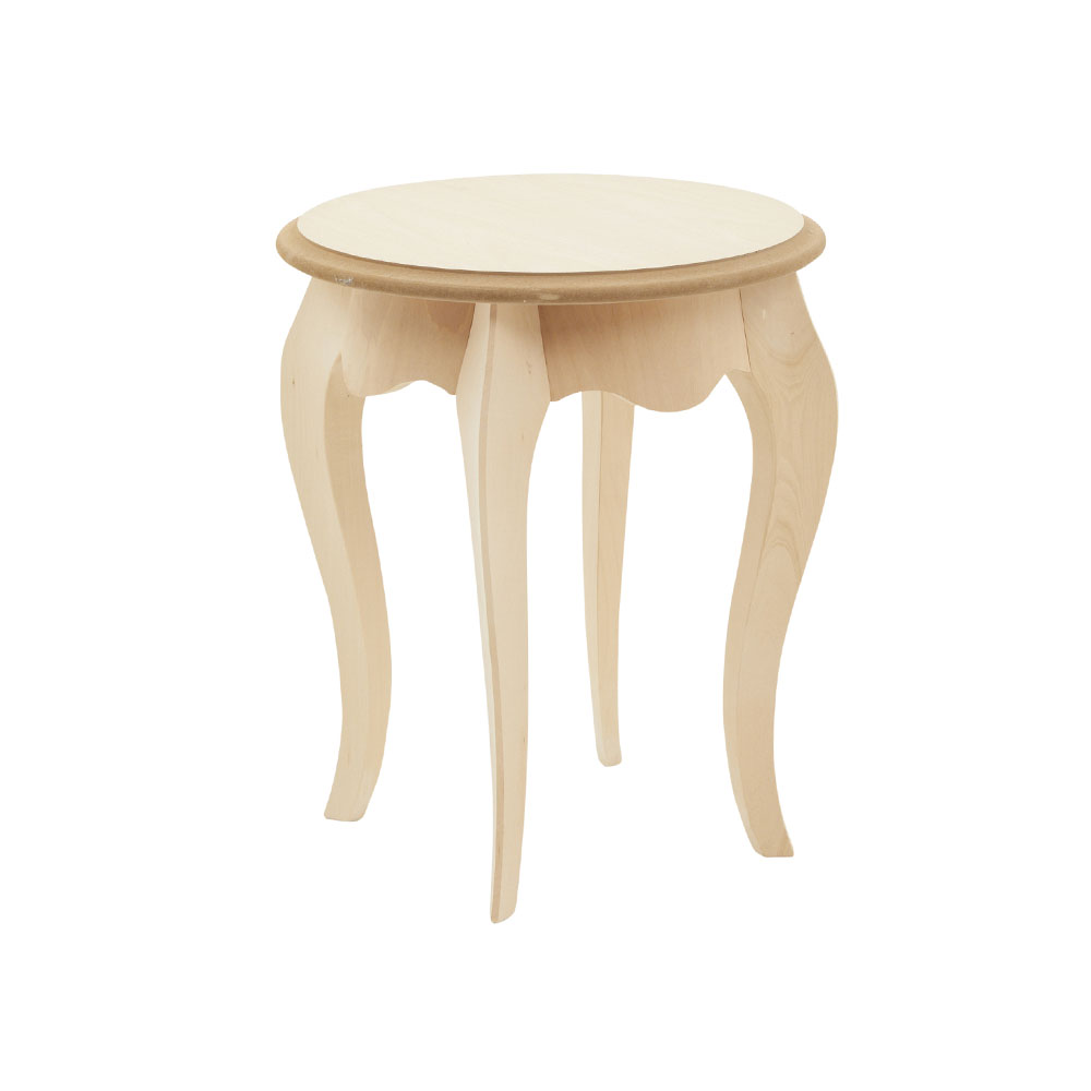755G - Tavolino rotondo piano legno
