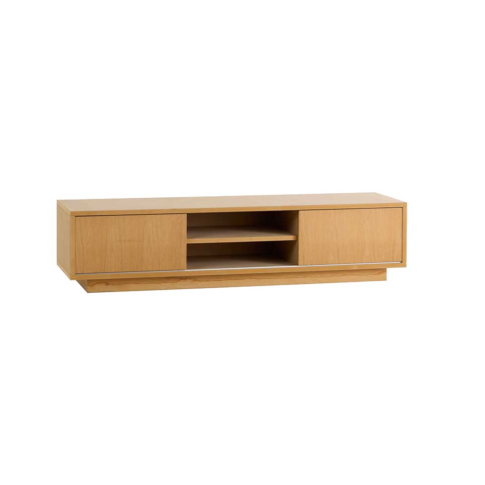 LF311 - Porta TV struttura in MDF ante scorrevoli in rovere con zoccolo