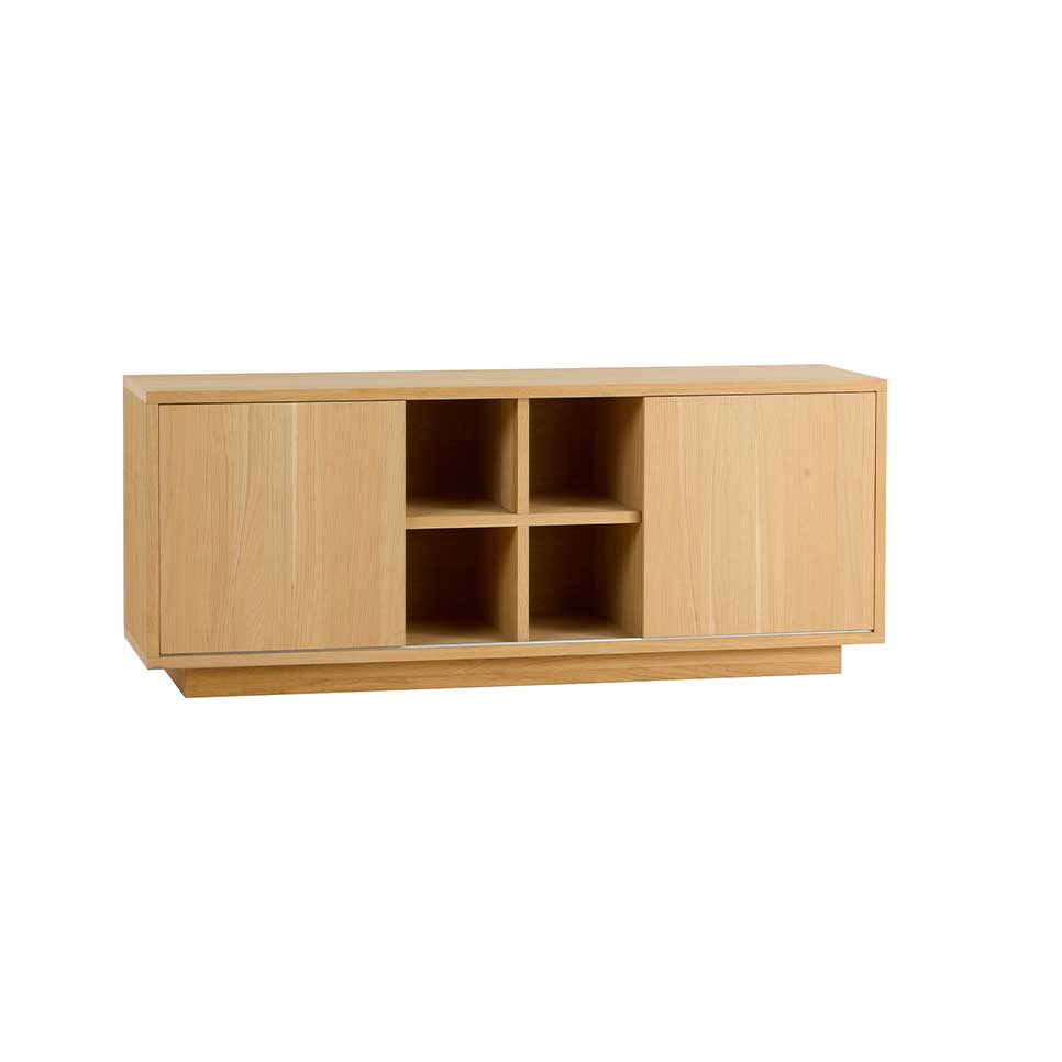 LF315 - Credenza struttura in rovere con ante scorrevoli in rovere e zoccolo