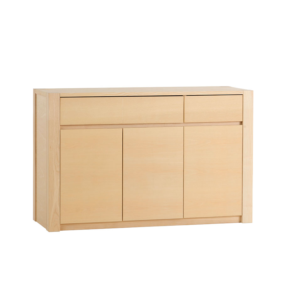 LF403 - Credenza in listellare di frassino 3 porte 3 cassetti
