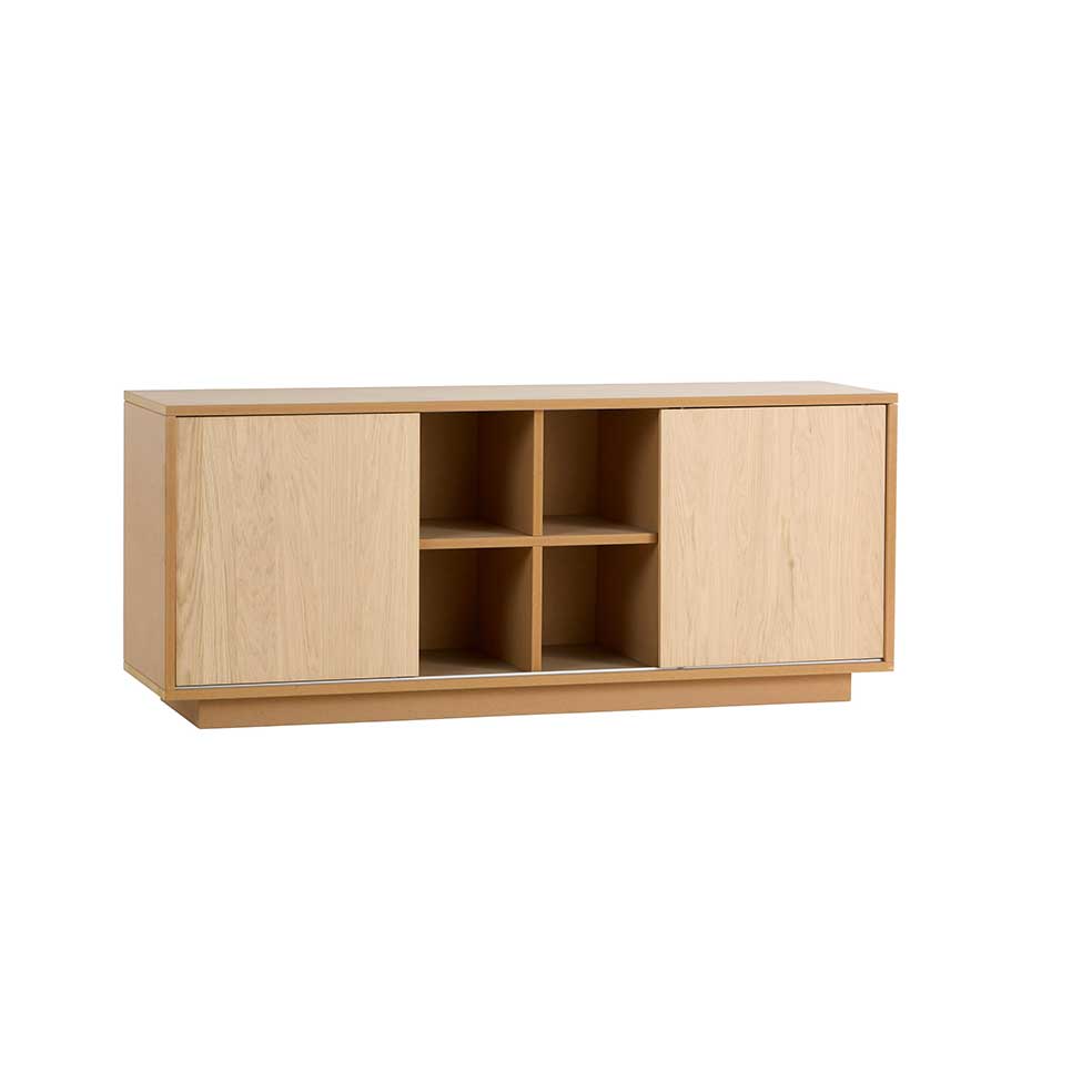 LF306 - Credenza struttura in MDF ante scorrevoli in rovere con zoccolo